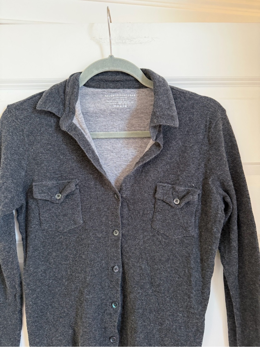 MAJESTIC FILATURES double face top in anthracite Size 3 Large - Picture 3 of 8